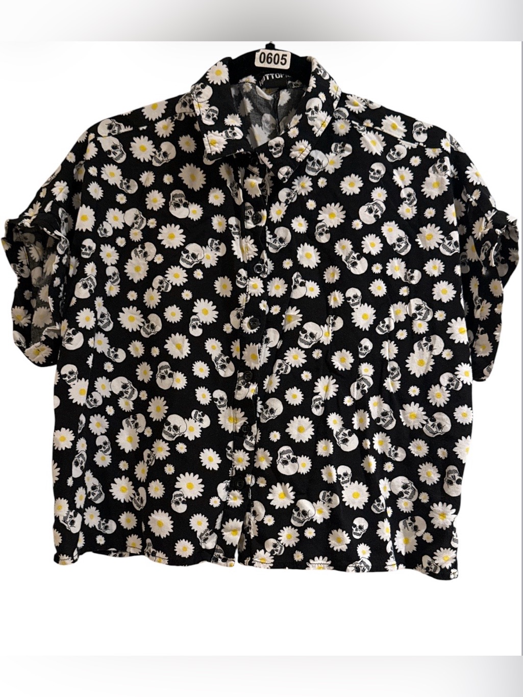 Skulls & Daisies Girls Woven Button-Up
